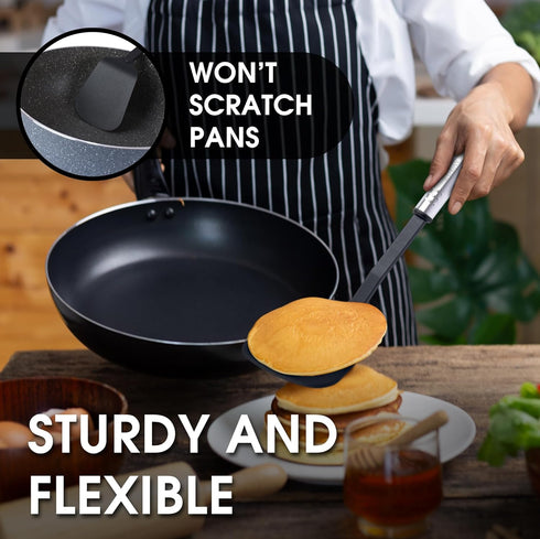 Zulay Premium Nylon Spatula, 12.5 Inch Flexible Turner with Stainless Steel Ergonomic Handle