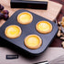 4 Cup Muffin Pan, 2 Pcs, 8.5 X 7.48 Inch, Air Fryer Small Oven Cupcake Baking Pan, Non-Stick Bakeware