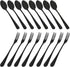 DaKuan 16 Pieces Mini Coffee Spoons (4 inch) & Stainless Steel Forks (4.8 inch) for Dessert, Tea, Appetizer