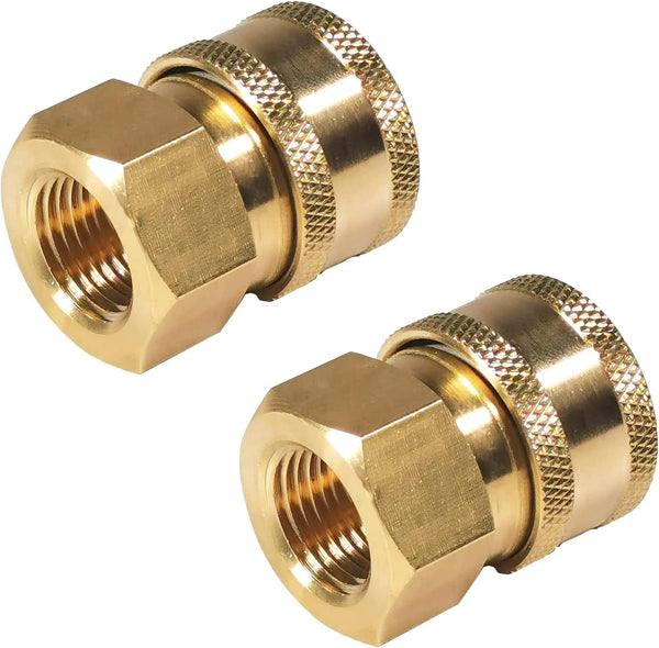 YAMATIC Pressure Washer Quick Connect, 3/8 Inch Brass Female Coupler, 3/8 Quick Connect Fitting, Rated 5000 PSI (2 PCS)