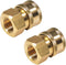 YAMATIC Pressure Washer Quick Connect, 3/8 Inch Brass Female Coupler, 3/8 Quick Connect Fitting, Rated 5000 PSI (2 PCS)