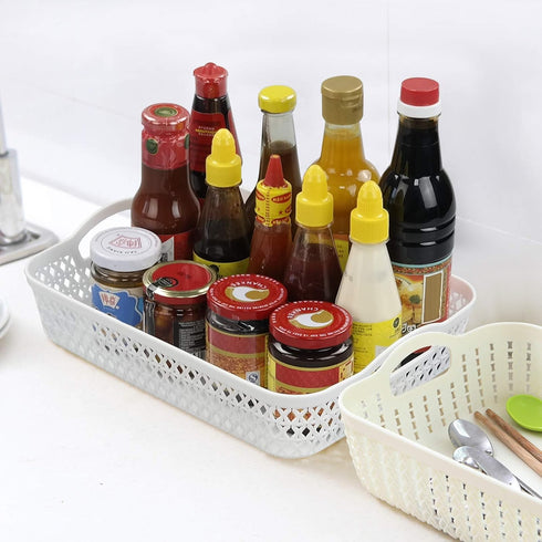 Weaving Plastic Baskets, Set of 6 A4 Paper Storage Trays