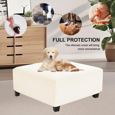 Levoberg Waterproof Square Ottoman Cover Large Square Folding Storage Ottoman Bench Slipcovers Footrest Stool Covers