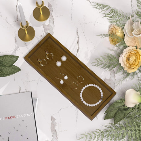 ZHWS Bathroom Tray for Soap Dispenser, Decorative Vanity Tray for Makeup, Jewelry, Kitchen Counter Organizer