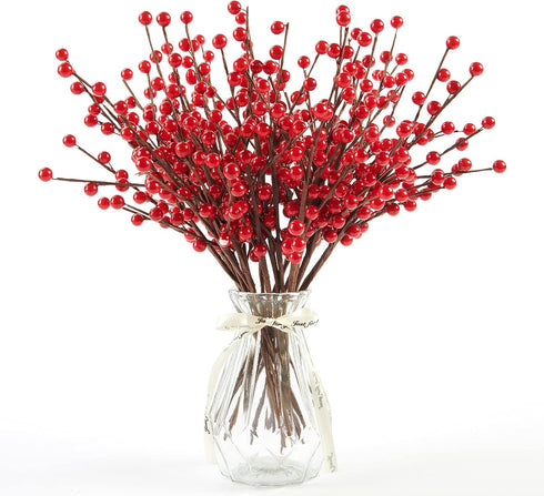 Joyhalo 12 Pack Berry Stems - 12.6'' Holly Berry Stems for Christmas