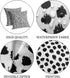 Outdoor Pillow Covers 18x18 Set of 2, Black Polka Dot Waterproof Decorative Cases for Summer Outdoor Sofa Bed Cushion