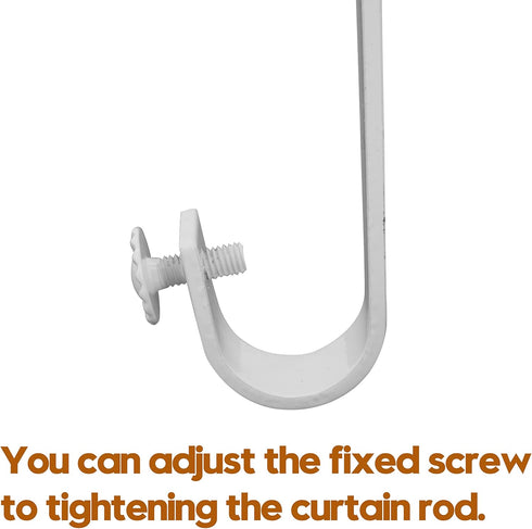 4 Pack Ceiling Curtain Rod Bracket, Heavy Duty Single Curtain Rod Holders for 1 Inch Drapery, Living Room Bedroom, White