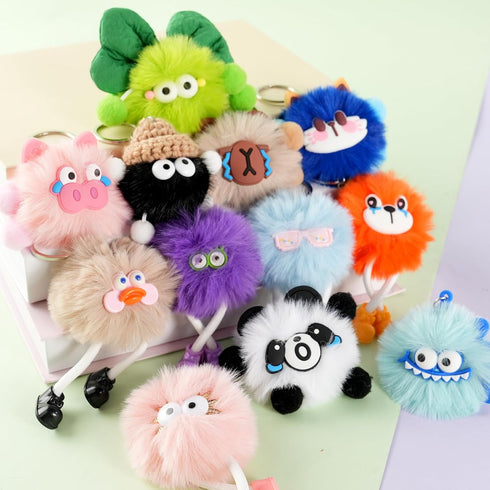 36 Kids Keychains, Pcs Cute Plush Toy Keychains for Boys Girls Birthday Valentine's Day Thanksgiving Christmas Gifts