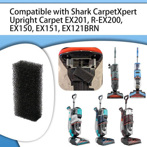 6 Pack EX201 Foam Filter, Compatible with Shark CarpetXpert Upright Carpet EX201, R-EX200, EX150, EX151