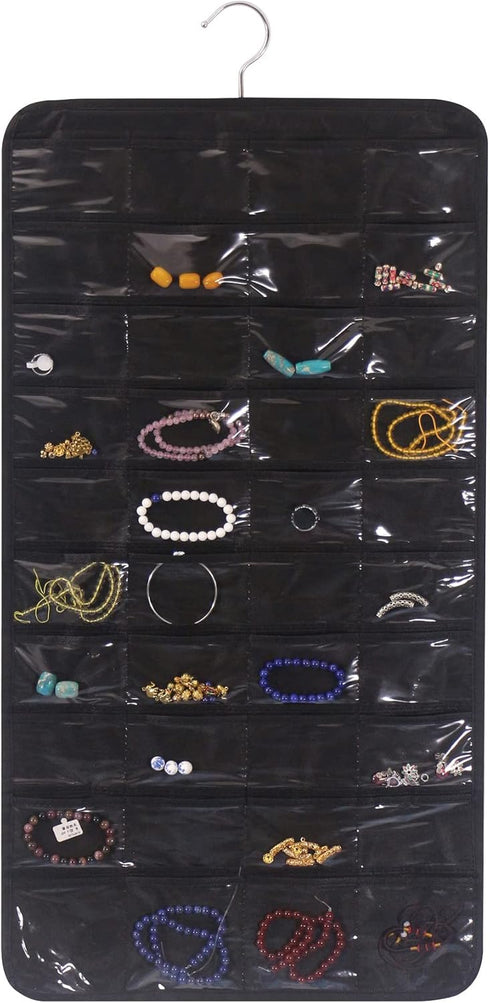 DIOMMELL 80 Pockets Hanging Jewelry Organizer for Women, Storage Bag for Earrings, Necklaces, Bracelets