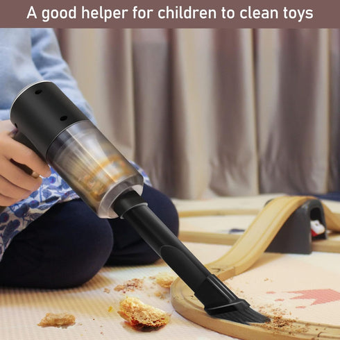 Mini Portable Vacuum Cleaner, Wireless Handheld with 4500PA Power for Car, Office, Home Cleaning (Black)
