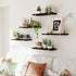 Set 5, 4.7 Inches, Fixwal Floating Black Gold Shelves of Width Rustic Wood Wall Storage Shelves for Bedroom, Living