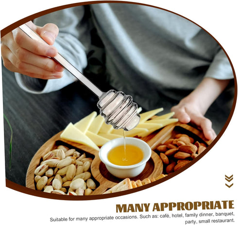 5.34 Inch CALLARON Glass Honey Dipper Clear Honey Stirring Rod for Household Jam Syrup Mixing and Serving