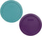 Pyrex 7201-PC 4-Cup Food Storage Replacement Lids, (1) Turquoise and (1) Purple, Made in USA