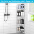 HuggieGems 4 Tier Floor Standing Corner Shower Caddy Organizer Shelf with Hooks, Bathroom Shelves Stand Rack, Silver