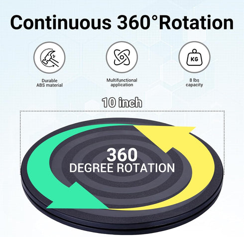 FFPDYBEST 8 Inch Artwork(360 (10INCH-1PC) Lazy Susan Rotating Swivel Stand Non Skid Heavy Duty Turntable Base