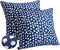 Outdoor Pillow Covers 18x18, Set of 2 Blue Polka Dot Waterproof Decorative Pillow Cases for Summer Outdoor Sofa Bed