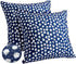 Outdoor Pillow Covers 18x18, Set of 2 Blue Polka Dot Waterproof Decorative Pillow Cases for Summer Outdoor Sofa Bed