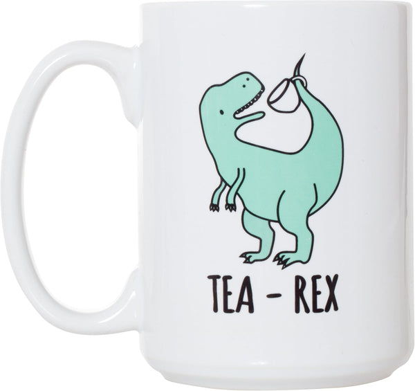 Artisan Owl Funny Tea Rex Tyrannosaurus Rex Mug, 15 oz Large Dinosaur Coffee Cup for Tea & Coffee Lovers