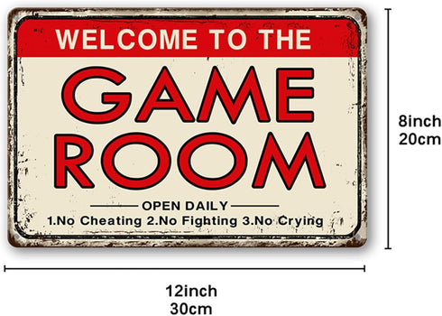 Video Game Room Accessories, Retro Arcade Tin Signs, Billiard Theater Wall Decor, 8×12 Inch Gaming Art Poster