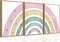 3Pcs Rainbow Canvas Wall Art - Colorful Boho Nursery Wall Decor -