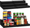 Spice Rack Organizer, 3 Tier Expandable Bamboo Spice Rack for Kitchen Cabinet, Cupboard, Pantry - Black (2pack)