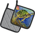 Caroline's Treasures Loggerhead Sea Turtle Pair of Pot Holders, Kitchen Heat Resistant, 7.5 x 7.5