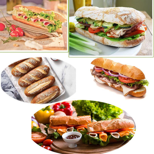 masteymoh 5-Cavity French Bread Baking Pan, Non-Stick, Soft Foldable for Easy Storage, 17.2" x 12.2"