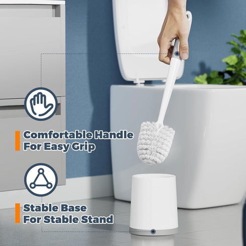 Toilet Brush Set, 3 Pack Toilet Brushes with Holder for Bathroom Deep Cleaning