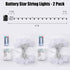 2 Pack 33ft 100 Brightown Star String Lights - Total LED Star Fairy Lights Battery Operated with Remote for Indoor