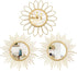 3 Pack Metal Mirrors for Wall Sunburst Wall Mirrors Home Dcor Decorative