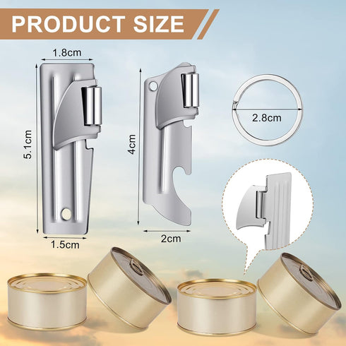 Honeydak Military P38 Can Openers with Key Ring, 12 Pieces Stainless Steel Portable Survival Camping Can Openers for