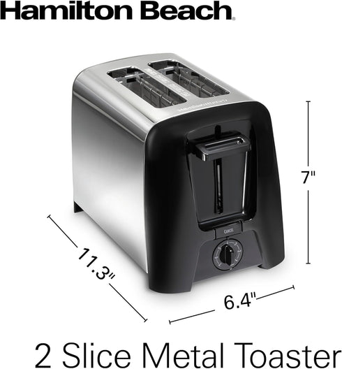 Hamilton Beach 2 Slice Toaster with Extra Wide Slots, Shade Selector, Auto-Shutoff, Cancel Button, Toast Boost (Black)