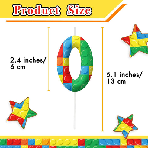 20th 20 Green Red Birthday Candles, Number Candle Cake Topper for Building Block Themed Birthday Cake Decorations