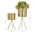 Set 2 12", 9"H, CosmoLiving by Cosmopolitan Metal Indoor Outdoor Planter Small Small Planter Pot with Removable Stand