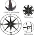 aboxoo Round Metal Compass, Decorative Compass Metal Wall Art, 11 Inch Black Diameter Farmhouse Indoor Outdoor Decor