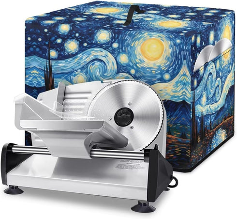 Meat Slicer Cover Starry Night Food Slicer Cover with Storage Pockets and Top Handle Dustproof Kitchen Appliance Cover Easy to Clean KItchen Decorations