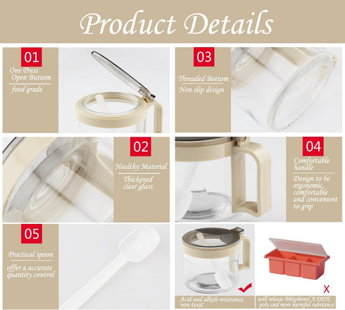 Set TENTA TENTA KITCHEN Gourmet Seasoning Box with Serving Spoons, Spice Jar Condiment Cruet Bottle, Kitchen