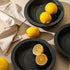 4-Piece Set Stone Lain Orbit Pasta Bowl Stoneware, Charcoal