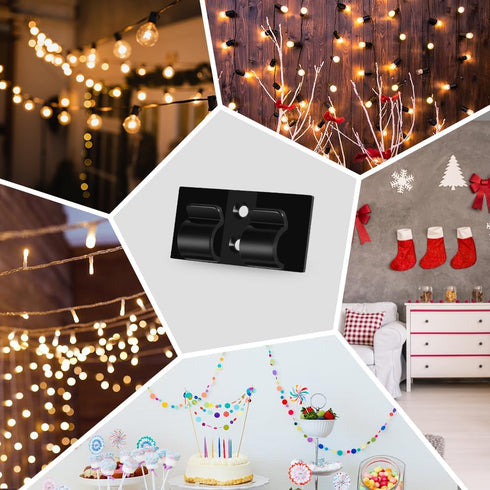 Ainiv 15-Pack) Hooks for Outdoor String Lights Clips,Outdoor Light Clips with Waterproof Adhesive Strips,Heavy Duty