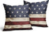 Independence Day American Flag Throw Pillow Covers, Set of 2, 18X18 Inches, Patriotic Stripes for Home Decor