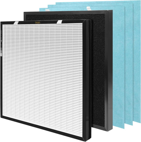 RFM80 True HEPA Replacement Filter, Compatible with O RANSI Max Purifier, Includes 1 HEPA and 3 Pre-Filters