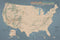 US National Parks, Monuments & Forests Map Poster 24x36 (Tan & Slate Blue)