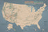 US National Parks, Monuments & Forests Map Poster 24x36 (Tan & Slate Blue)