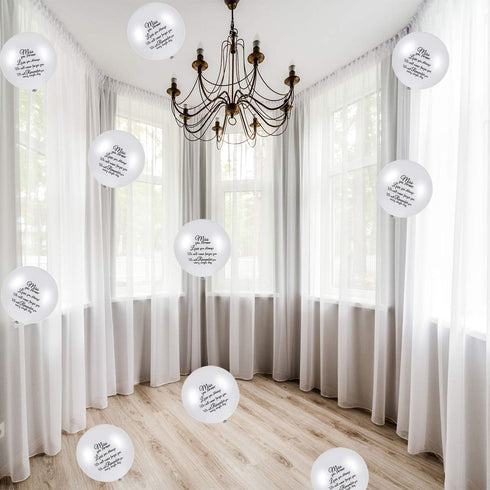 Gejoy 60 Pieces White Memorial Balloons for Funeral, Helium Remembrance Release, Memorial Day Services, Condolence,