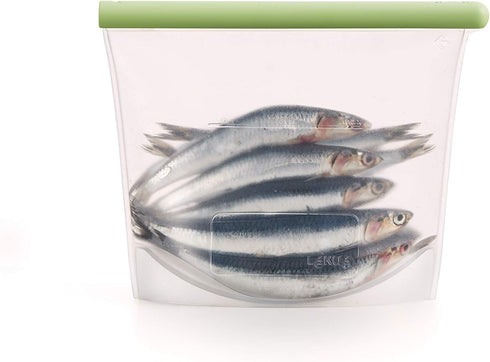 Lekue Reusable Silicone Bag for Airtight Food Storage and Sous Vide Cooking, 1000ml/34 fl oz/4.25 cups