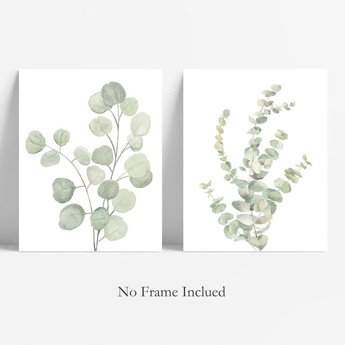 Botanical Boho Bathroom Decor Wall Art Prints, UNFRAMED Sage Green Plants Decor, Set of 4 Pictures (8"x10")