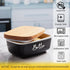 Countertop, Counter Black Butter Dish, ALELION Large Ceramic Butter Dish with Lid for Butter Keeper Container