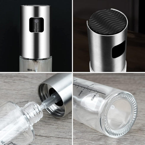 NORBASE 2 Pack Oil Sprayer for Cooking, Upgraded Olive Oil Spray Bottle Mister Refillable with Scale Air Fryer