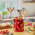 CMLKLZD 1 Gallon Glass Pitcher with Lid and Handle, Glass Water Carafe for Hot/Cold Water, Large Jug for Iced Tea